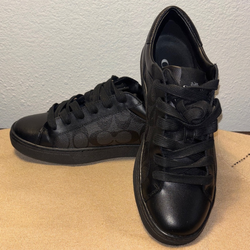 COACH Men's High Line Signature Logo Coated Canvas Sneakers